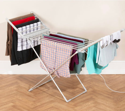 Daewoo Heated Winged Airer Foldable 230W 15KG Load Energy Efficient Drying Rack