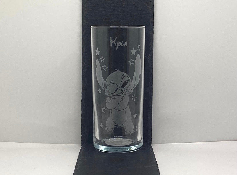 Disney Stitch, Angel And Lilo Highball Glass Designs Engraved And Personalised