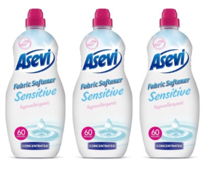 Asevi Fabric Softener Laundry Conditioner Concentrated Sensitive 1380ML - Pack of 3