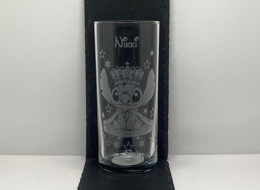 Disney Stitch, Angel And Lilo Highball Glass Designs Engraved And Personalised