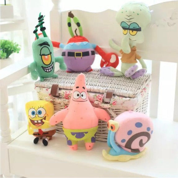 6pc SpongeBob Plush Toy Patrick Star Squidward Tentacles Gary soft Toy