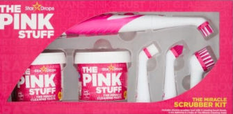 Stardrops - The Pink Stuff - The Miracle Scrubber Kit - 2 Tubs of The Miracle Cleaning Paste With Electric Scrubber Tool and 4 Cleaning Brush Heads
