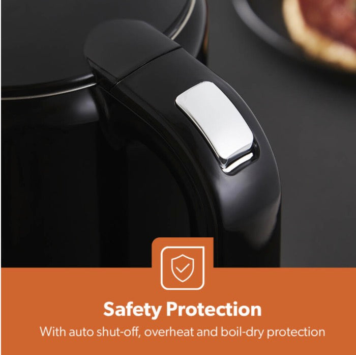 Geepas Electric Kettle 2200W ,1.7L Jug, 5 Temperature Settings, Black