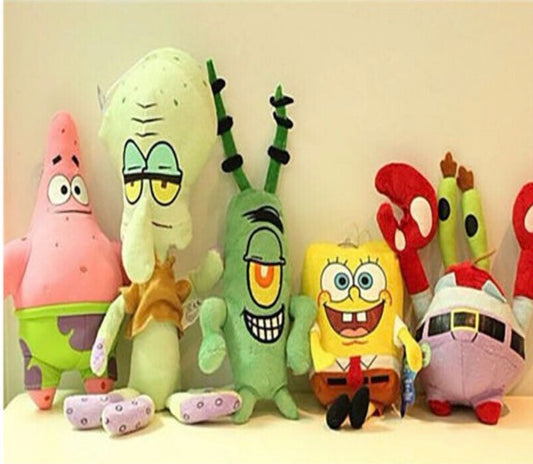 6pc SpongeBob Plush Toy Patrick Star Squidward Tentacles Gary soft Toy