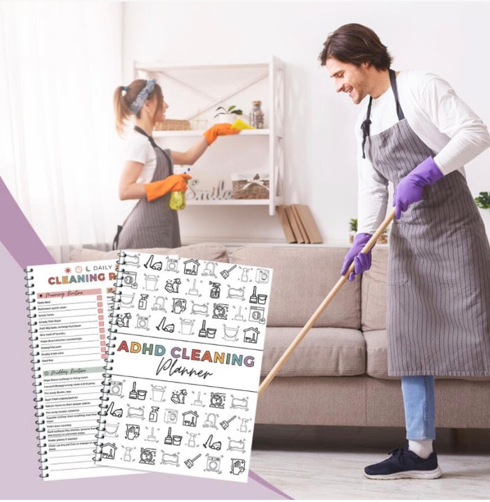 ADHD Cleaning Planner, ADHD Cleaning and Organizing Planner, Bundle Household Cleaning Schedule and Checklist Management, Cleaning List Chart