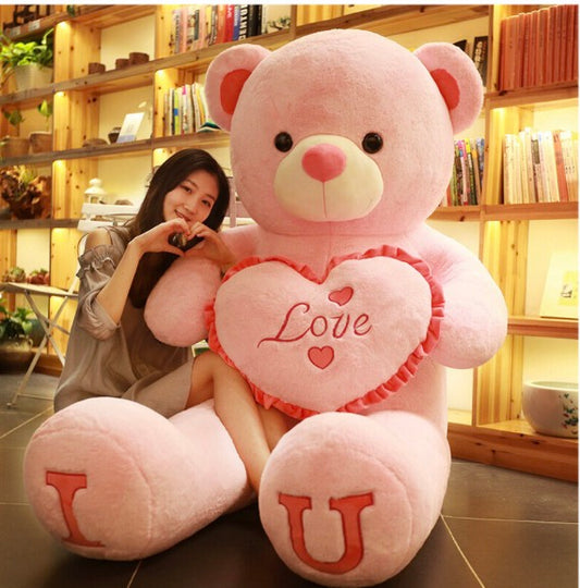 80/100cm Big Size Plush Toy Teddy Bear Giant Pink Soft Stuffed Animals Pillow Dolls