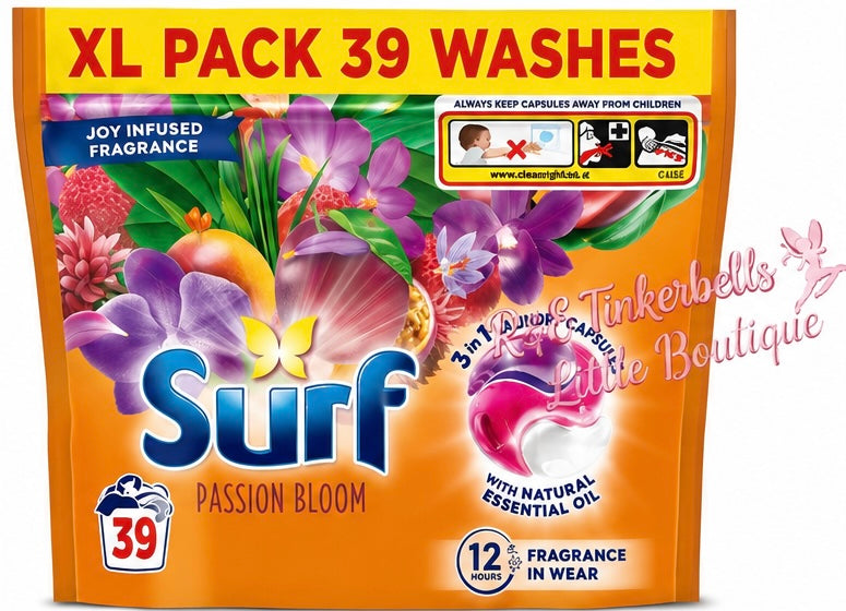 Surf 3 in 1 Laundry Washing Detergent Capsules Passion Bloom, 117 W