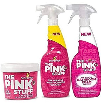 The Pink Stuff - The Miracle Cleaning Paste, Multi-Purpose Spray, And Bathroom Foam 3-Pack Bundle (1 Cleaning Paste, 1 Multi-Purpose Spray, 1