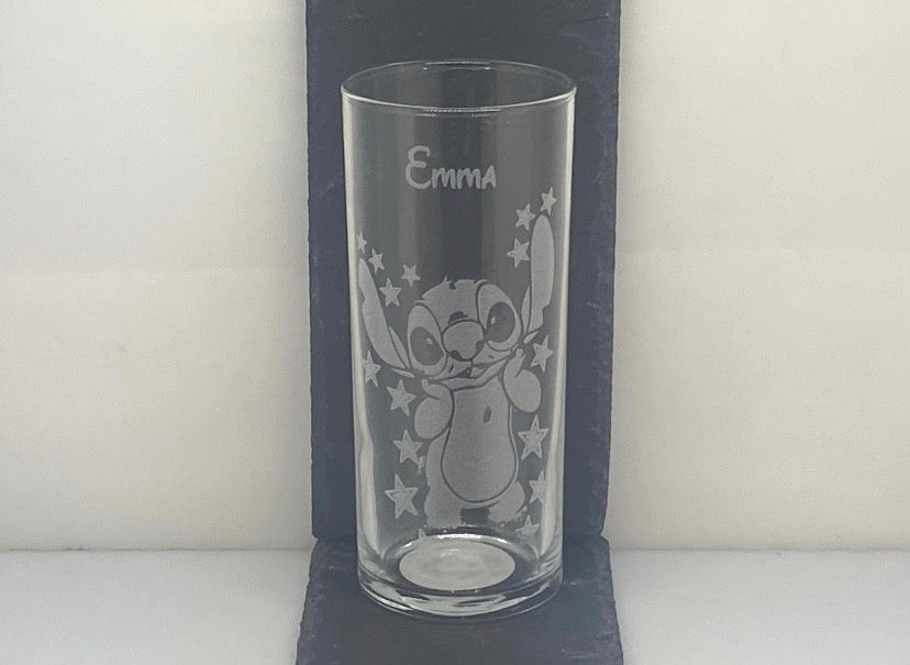 Disney Stitch, Angel And Lilo Highball Glass Designs Engraved And Personalised