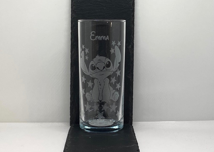 Disney Stitch, Angel And Lilo Highball Glass Designs Engraved And Personalised