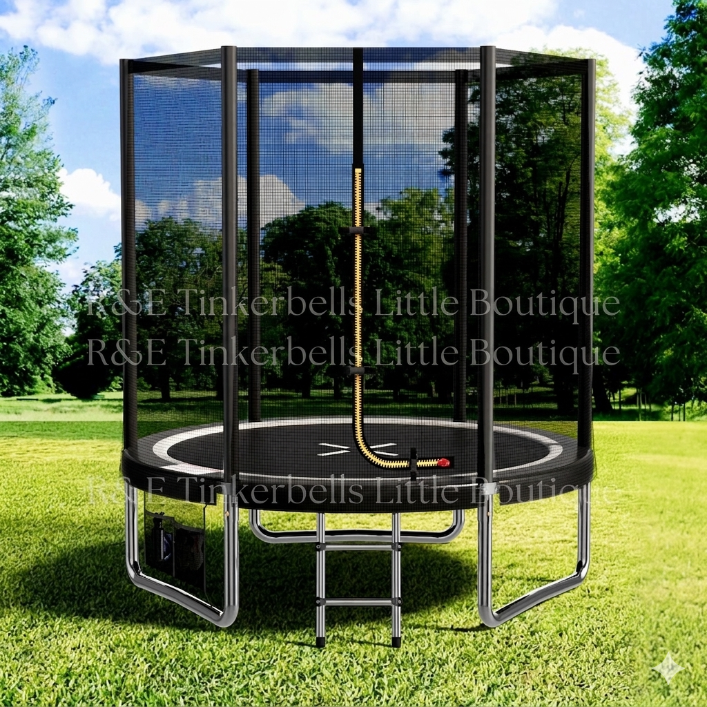 Devoko 7.5ft Rectangular Garden Trampoline with Safety Net — 42 Springs, Padded Edges