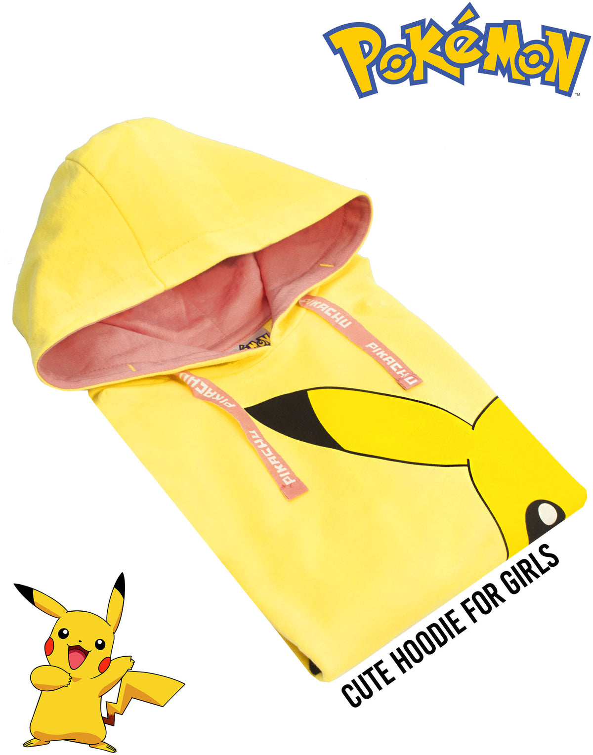 Pokemon Hoodie | Girls Yellow | Official Merch
