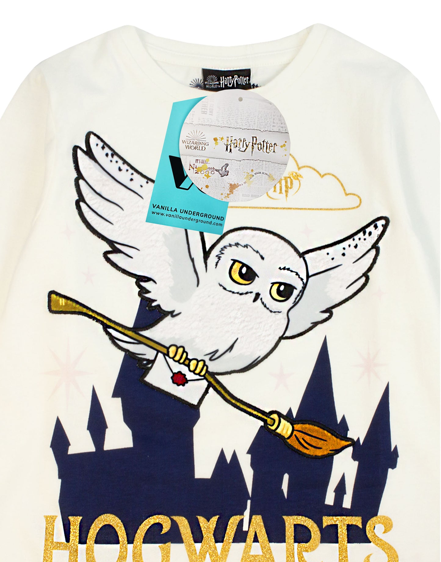 Harry Potter Long Sleeve Long Leg Pyjama Set | Girls White | Official Merch