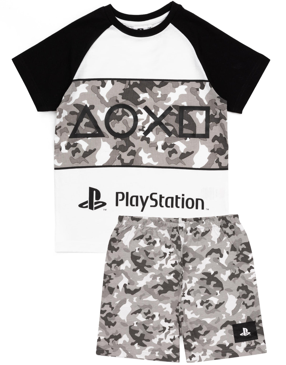 PlayStation Short Sleeve Short Leg Pyjama Set | Boys Grey | Official Merch