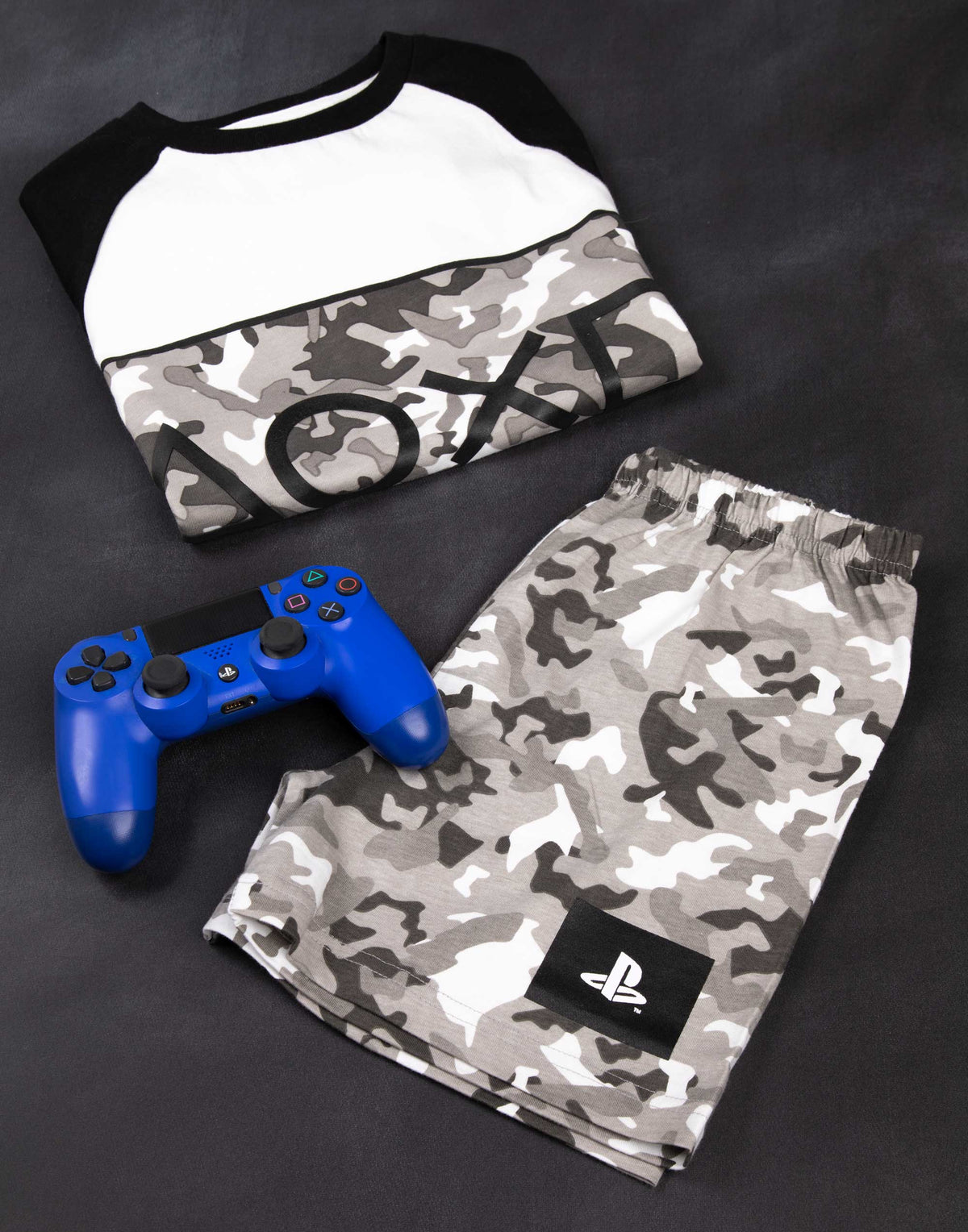 PlayStation Short Sleeve Short Leg Pyjama Set | Boys Grey | Official Merch