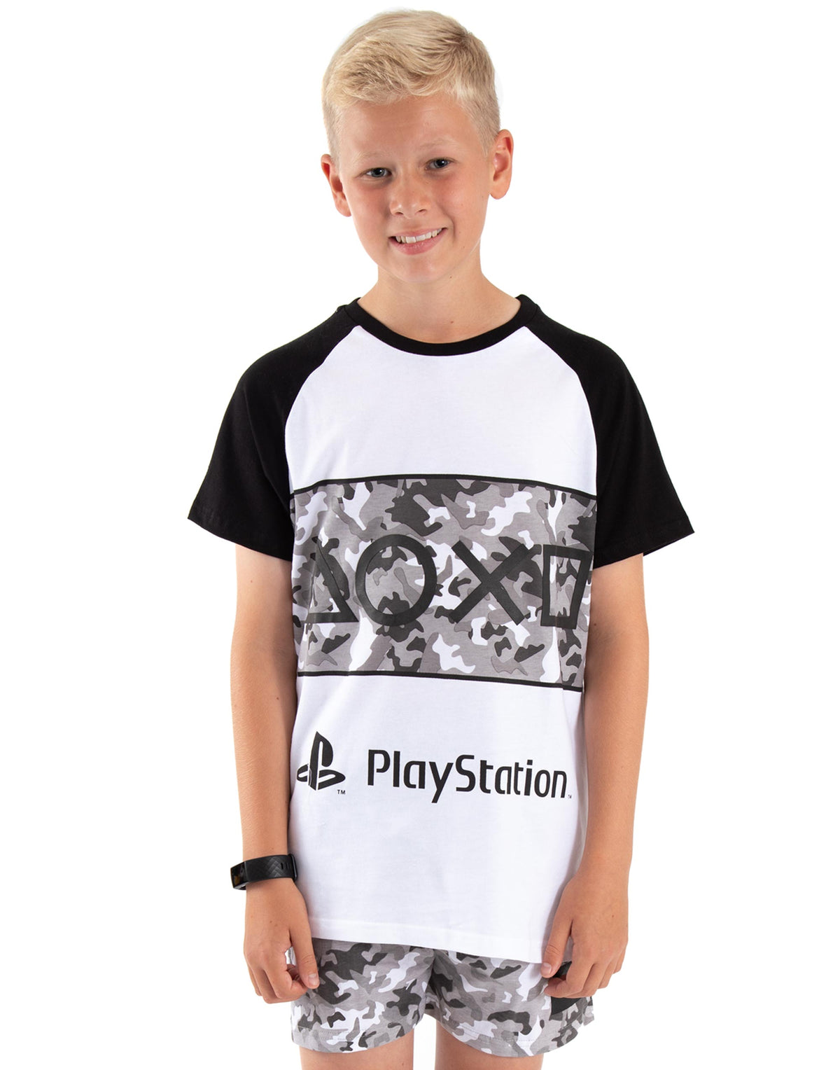 PlayStation Short Sleeve Short Leg Pyjama Set | Boys Grey | Official Merch