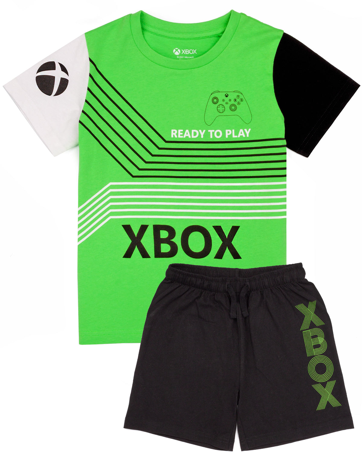 Xbox Short Sleeve Short Leg Pyjama Set | Boys Green | Official Merch