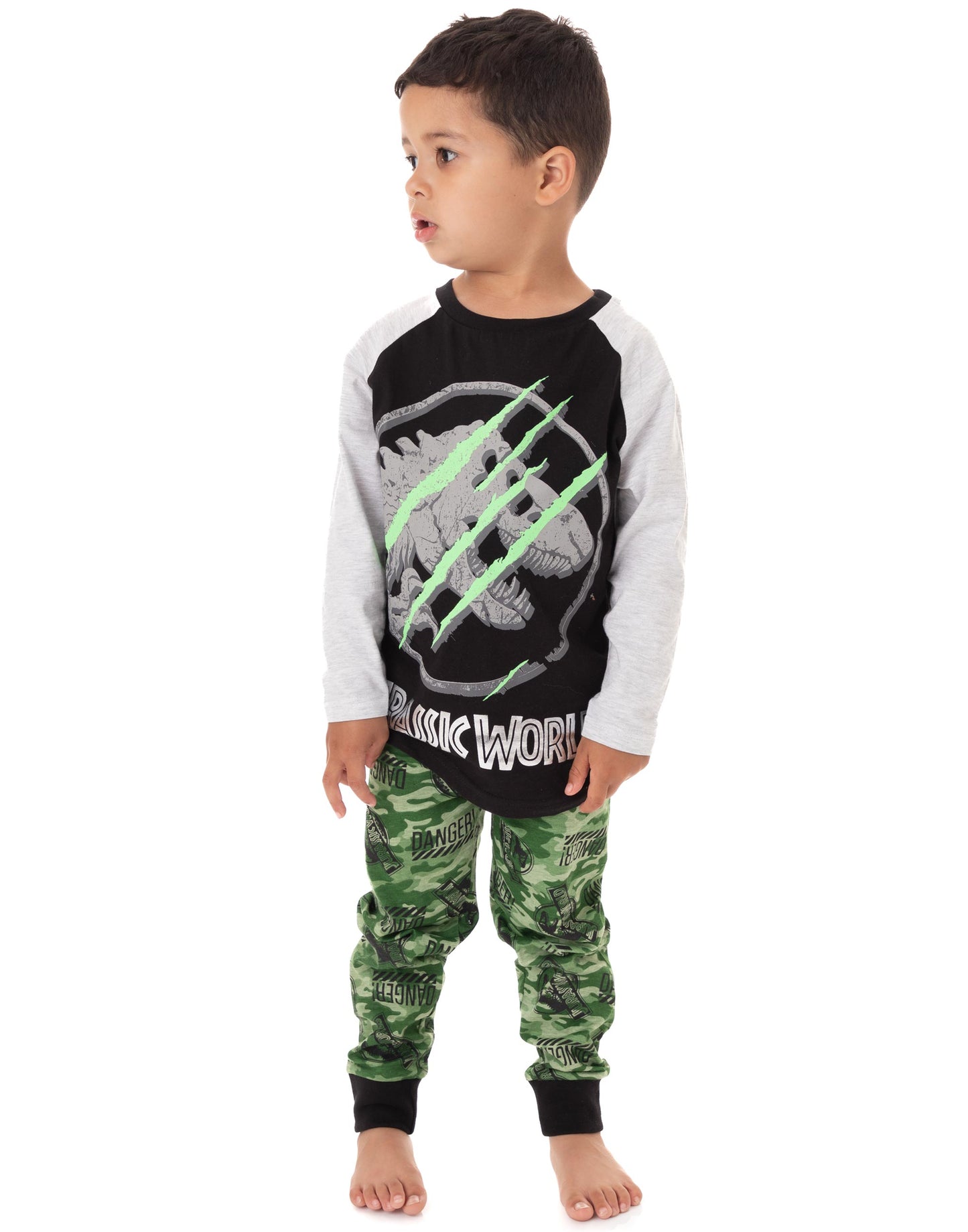 Jurassic World Long Sleeve Long Leg Pyjama Set | Boys Black | Official Merch