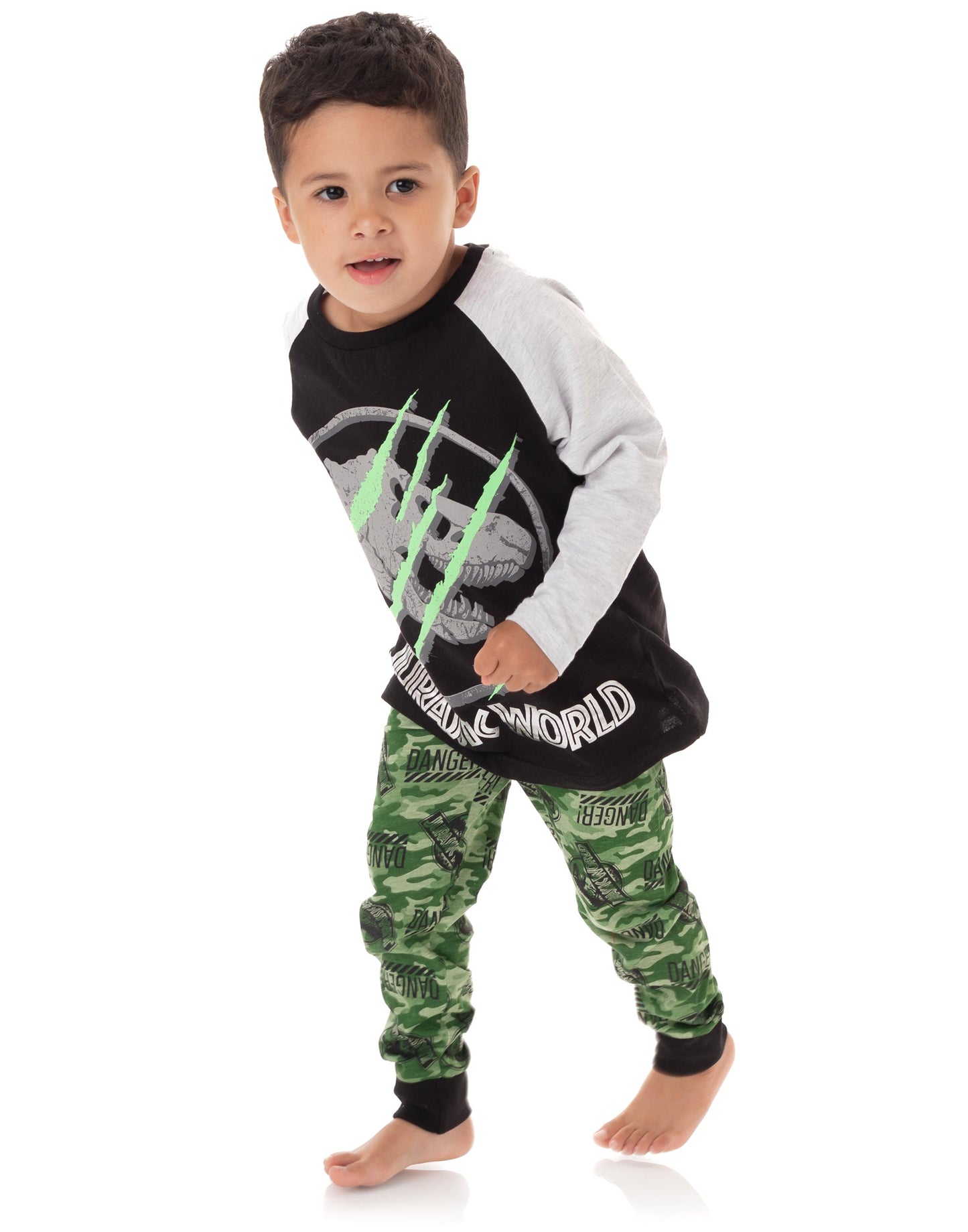 Jurassic World Long Sleeve Long Leg Pyjama Set | Boys Black | Official Merch