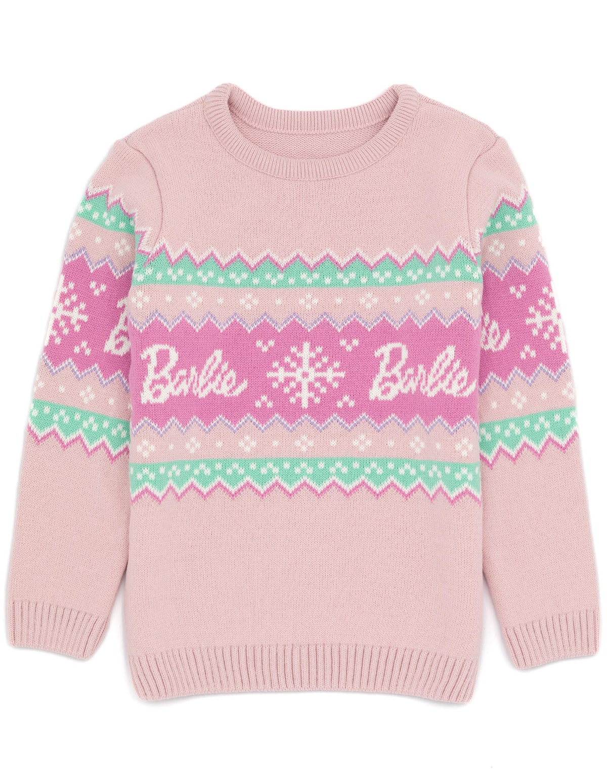 Barbie Christmas Jumper | Girls Pink | Official Merch