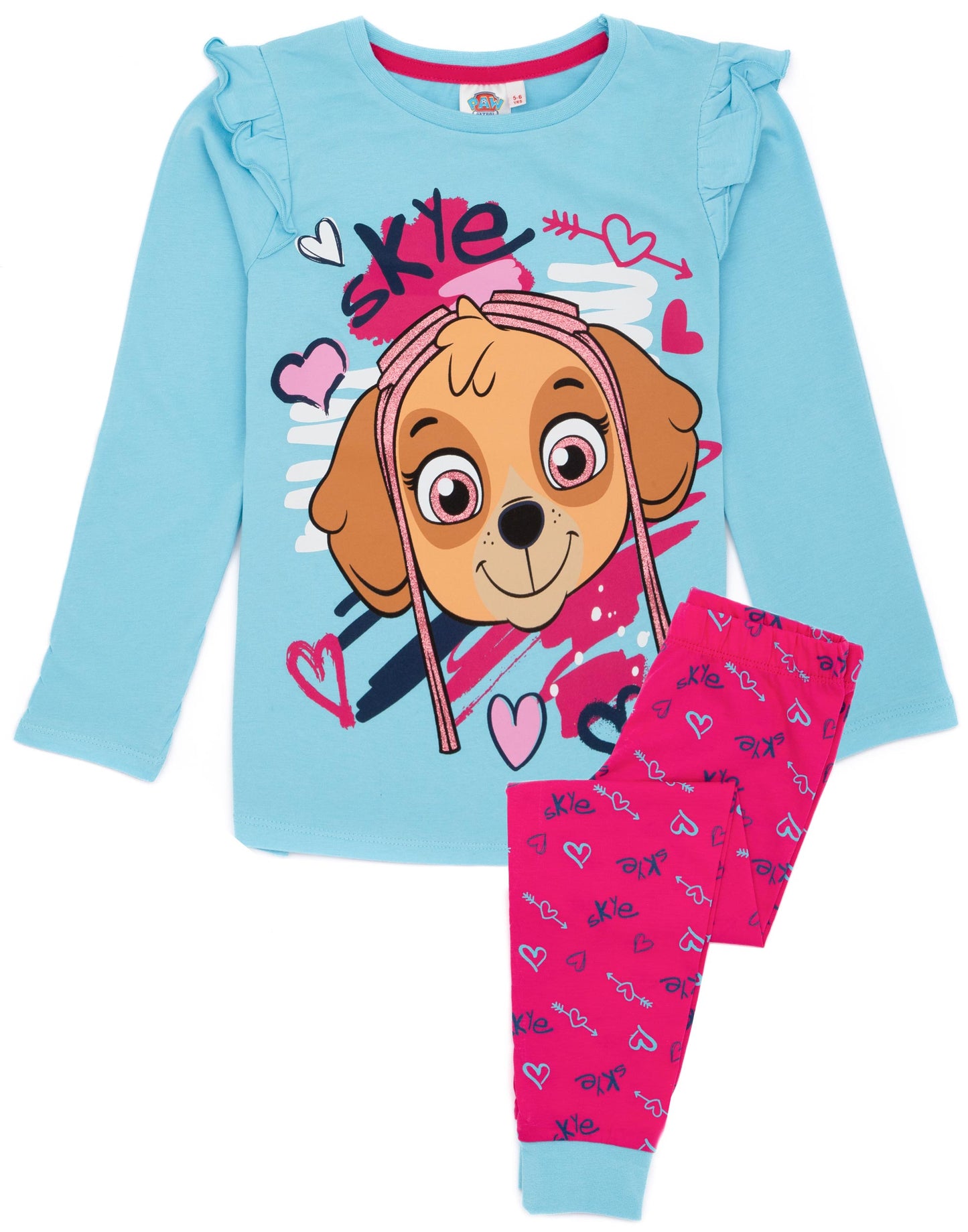 Paw Patrol Long Sleeve Long Leg Pyjama Set | Girls Blue | Official Merch