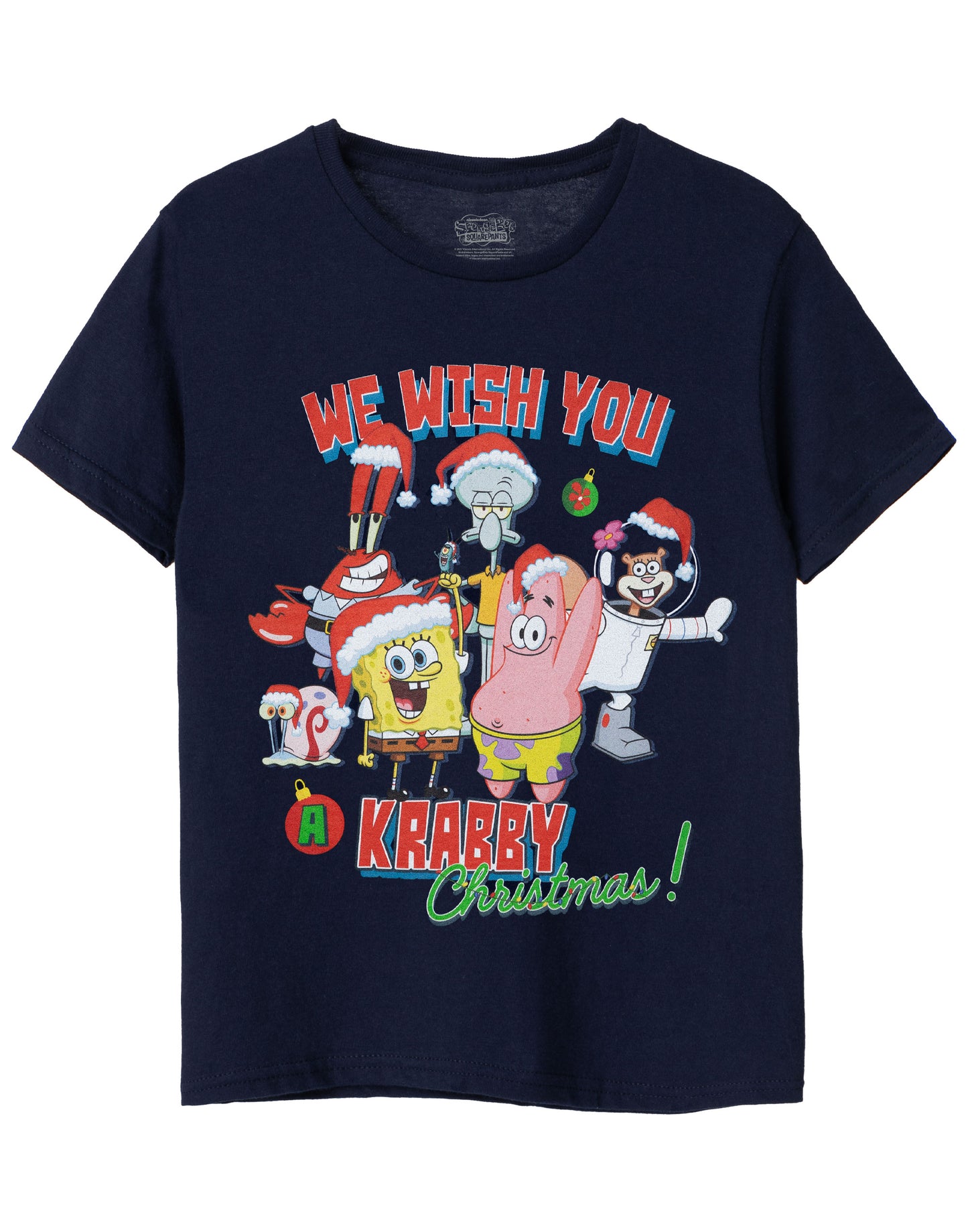 SpongeBob SquarePants Short Sleeved T-Shirt | Unisex Kids Navy | Official Merch