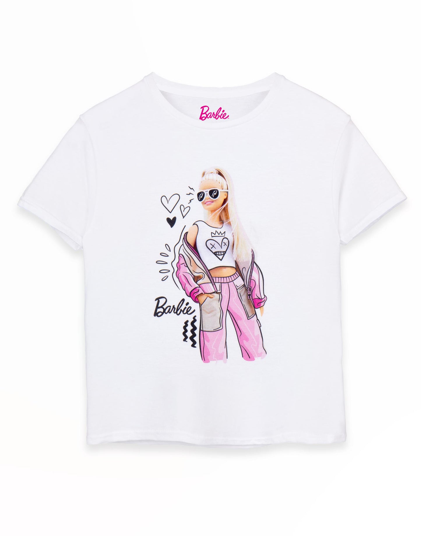 Barbie Short Sleeved T-Shirt | Girls White | Official Merch
