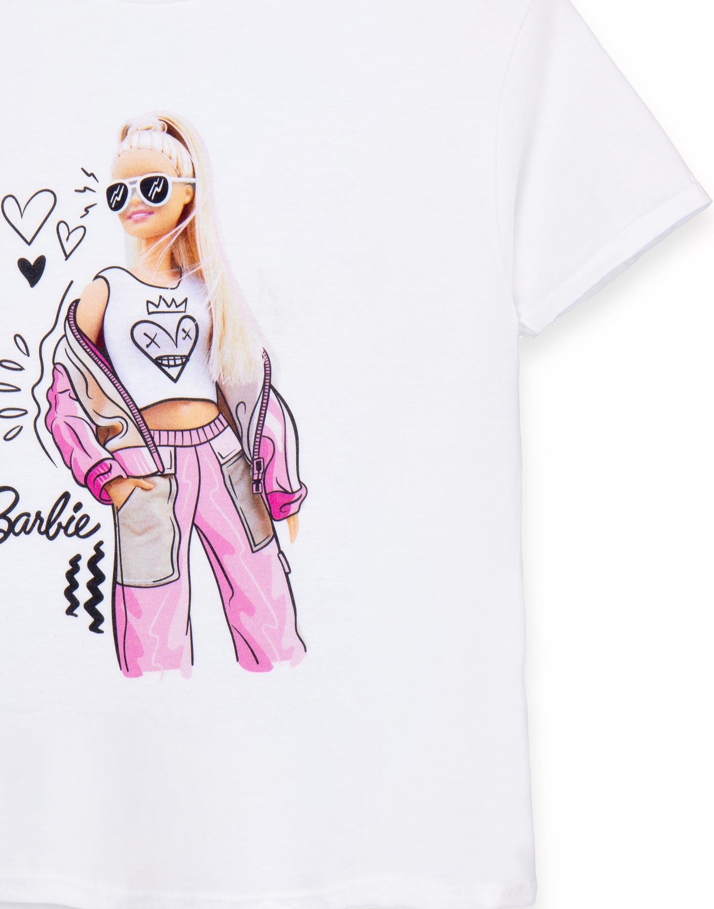 Barbie Short Sleeved T-Shirt | Girls White | Official Merch