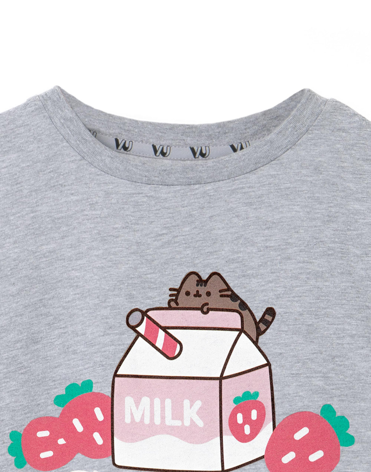 Pusheen Short Sleeved T-Shirt | Girls Grey Marl | Official Merch