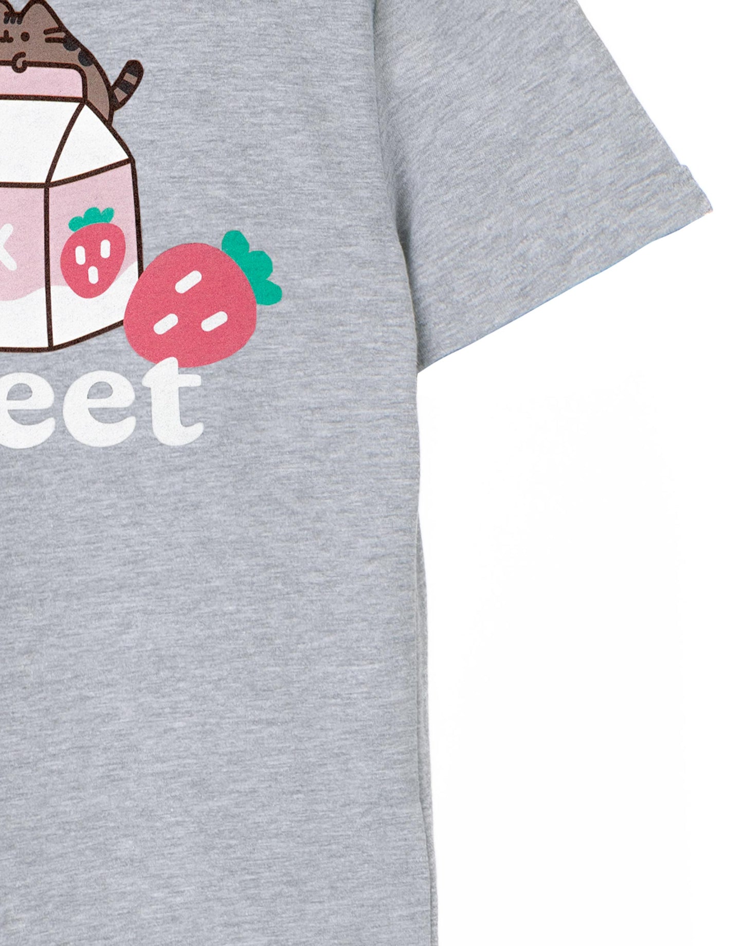 Pusheen Short Sleeved T-Shirt | Girls Grey Marl | Official Merch