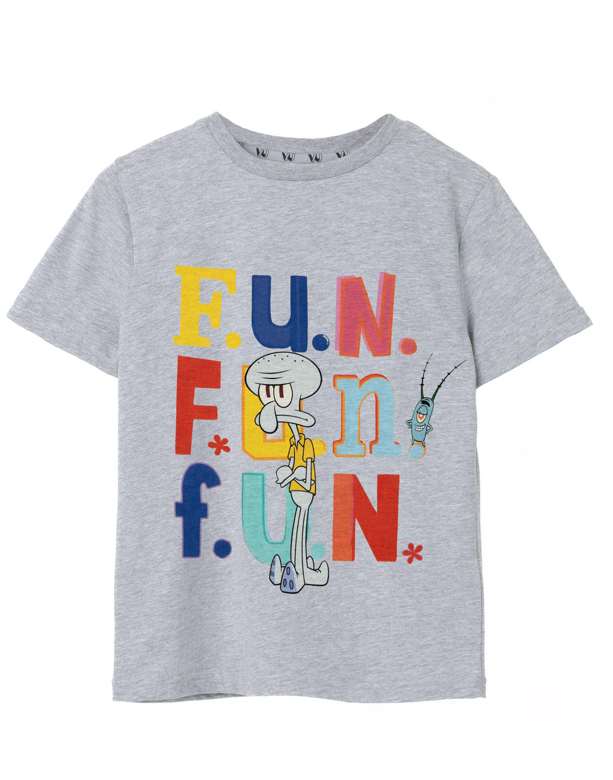 SpongeBob SquarePants Short Sleeved T-Shirt | Boys Grey Marl | Official Merch
