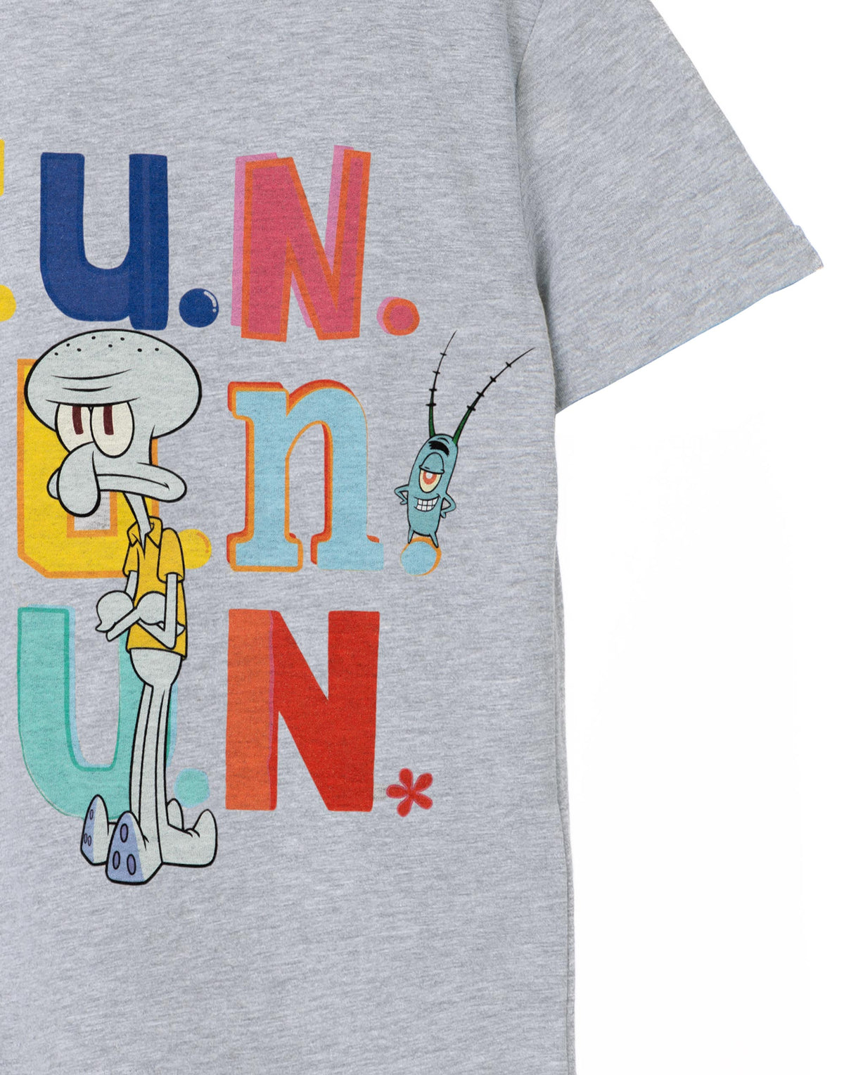 SpongeBob SquarePants Short Sleeved T-Shirt | Boys Grey Marl | Official Merch