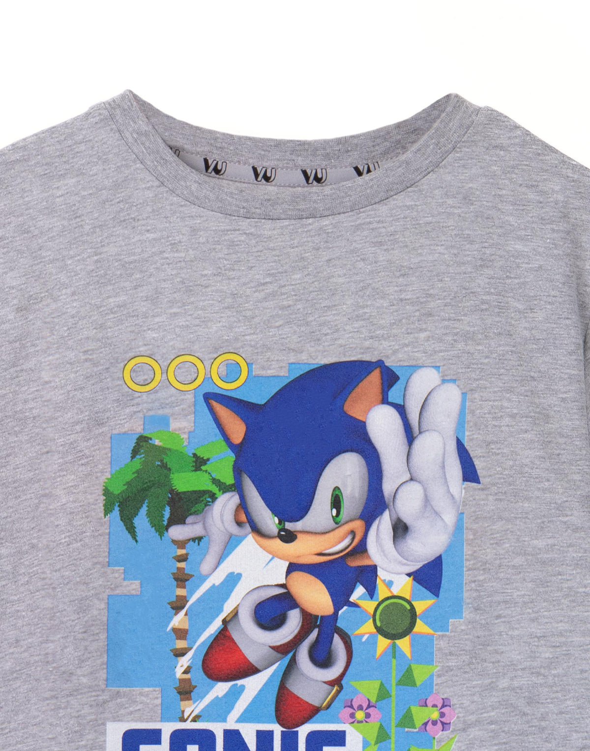 Sonic the Hedgehog Short Sleeved T-Shirt | Unisex Kids Grey Marl | Official Merc