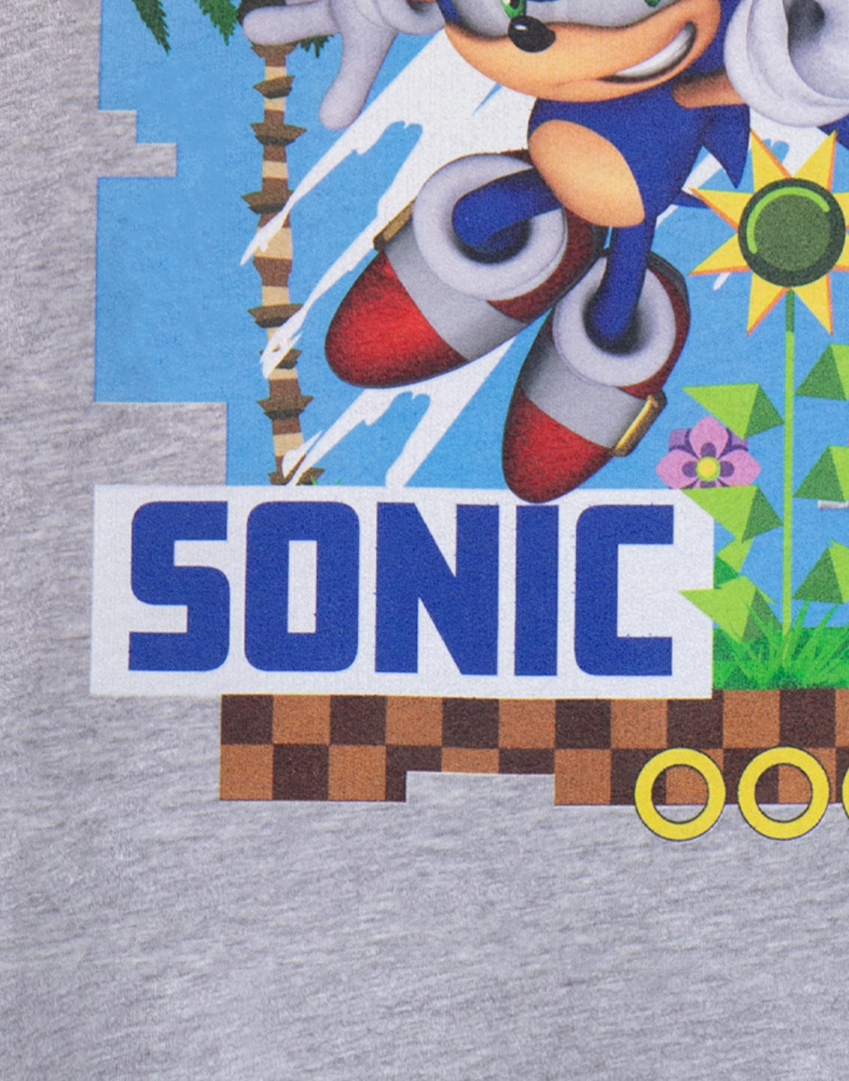 Sonic the Hedgehog Short Sleeved T-Shirt | Unisex Kids Grey Marl | Official Merc