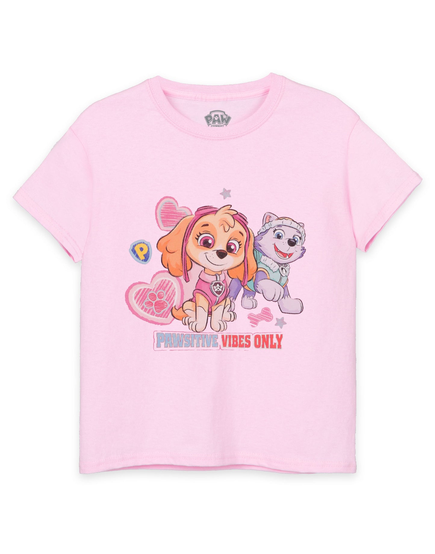 Paw Patrol Short Sleeved T-Shirt | Girls Pink | Official Merch