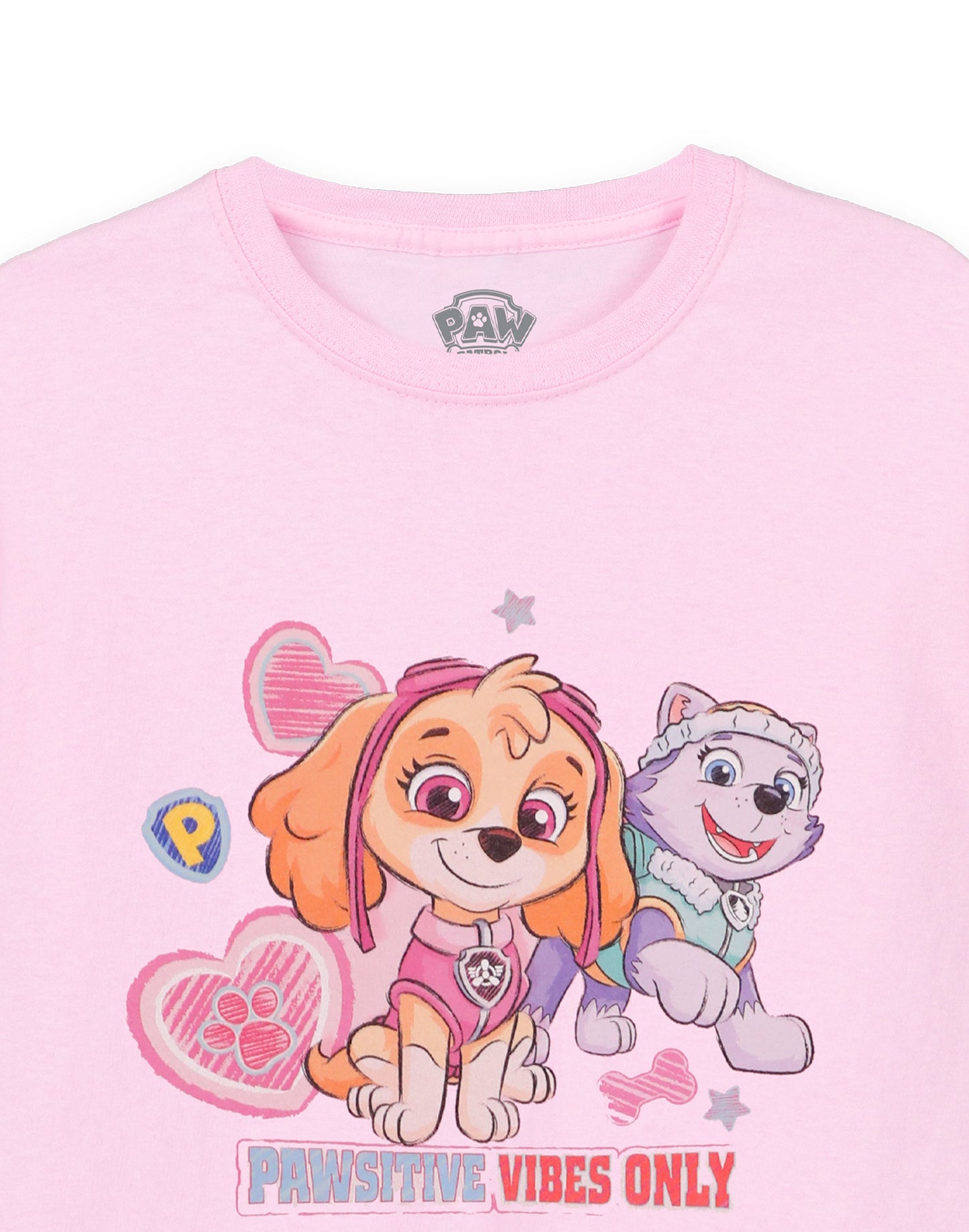 Paw Patrol Short Sleeved T-Shirt | Girls Pink | Official Merch