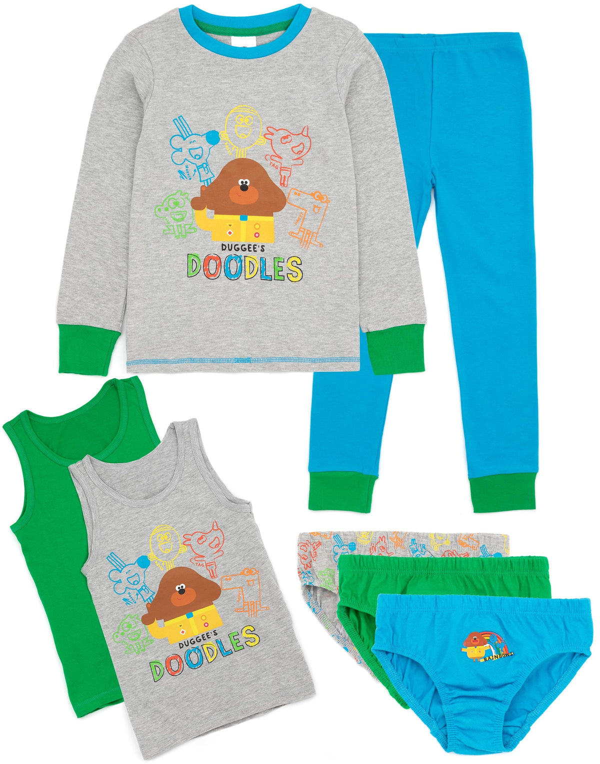 Hey Duggee Long Sleeve Long Leg Pyjama Set | Unisex Kids Multicoloured | Officia