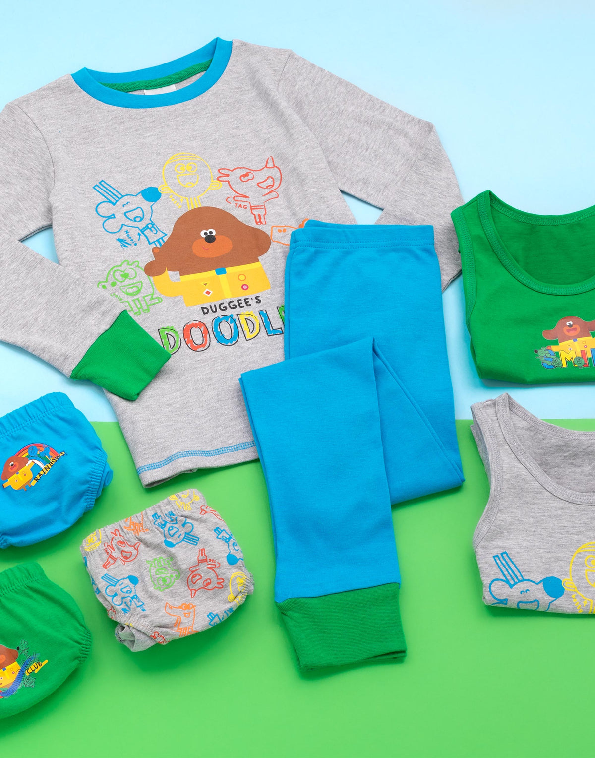 Hey Duggee Long Sleeve Long Leg Pyjama Set | Unisex Kids Multicoloured | Officia