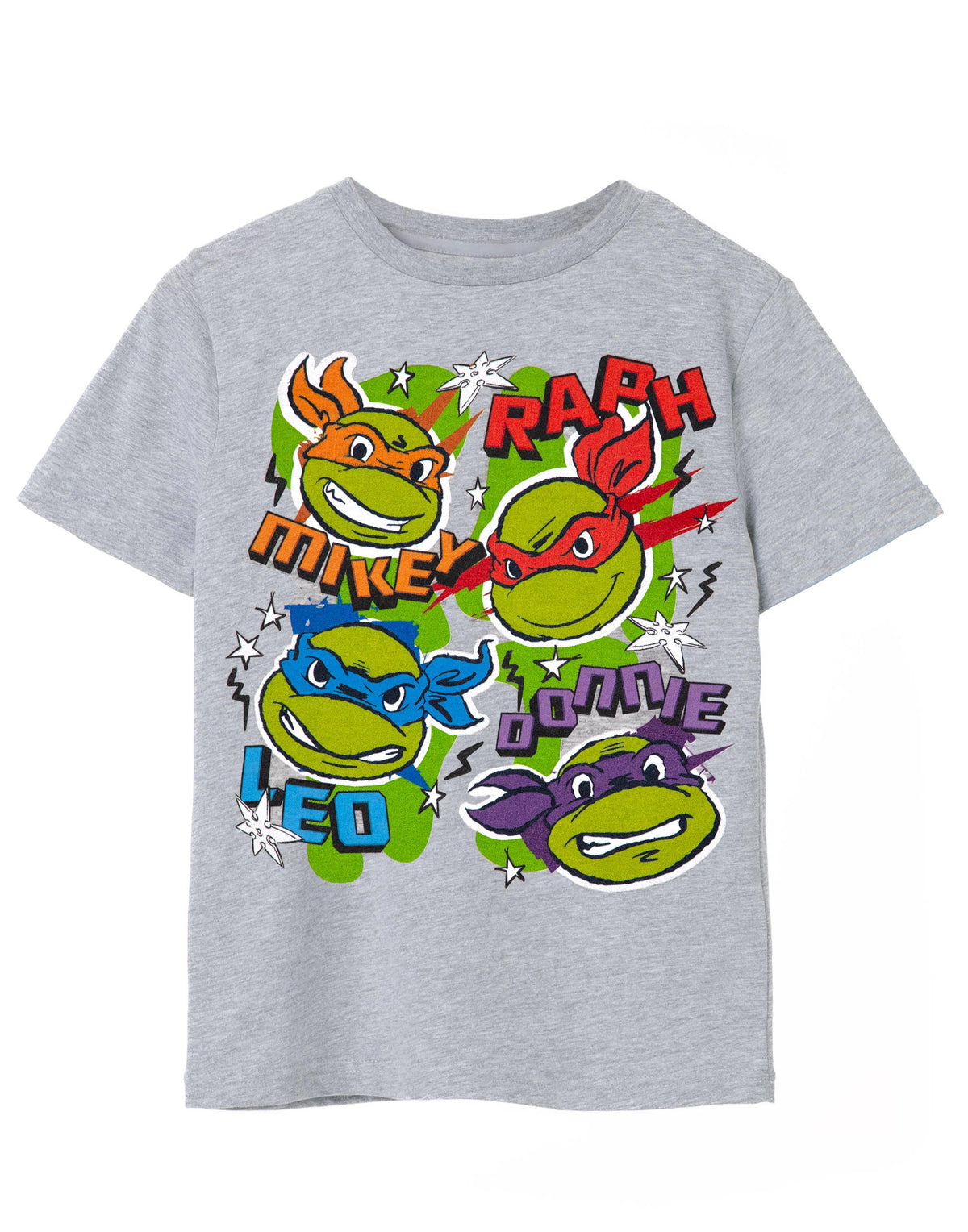 Teenage Mutant Ninja Turtles Short Sleeved T-Shirt | Unisex Kids Grey Marl | Off