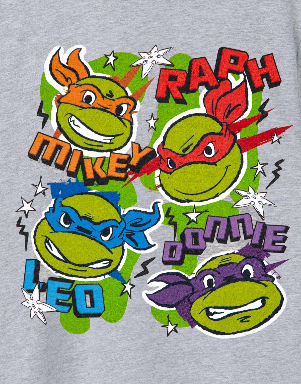 Teenage Mutant Ninja Turtles Short Sleeved T-Shirt | Unisex Kids Grey Marl | Off