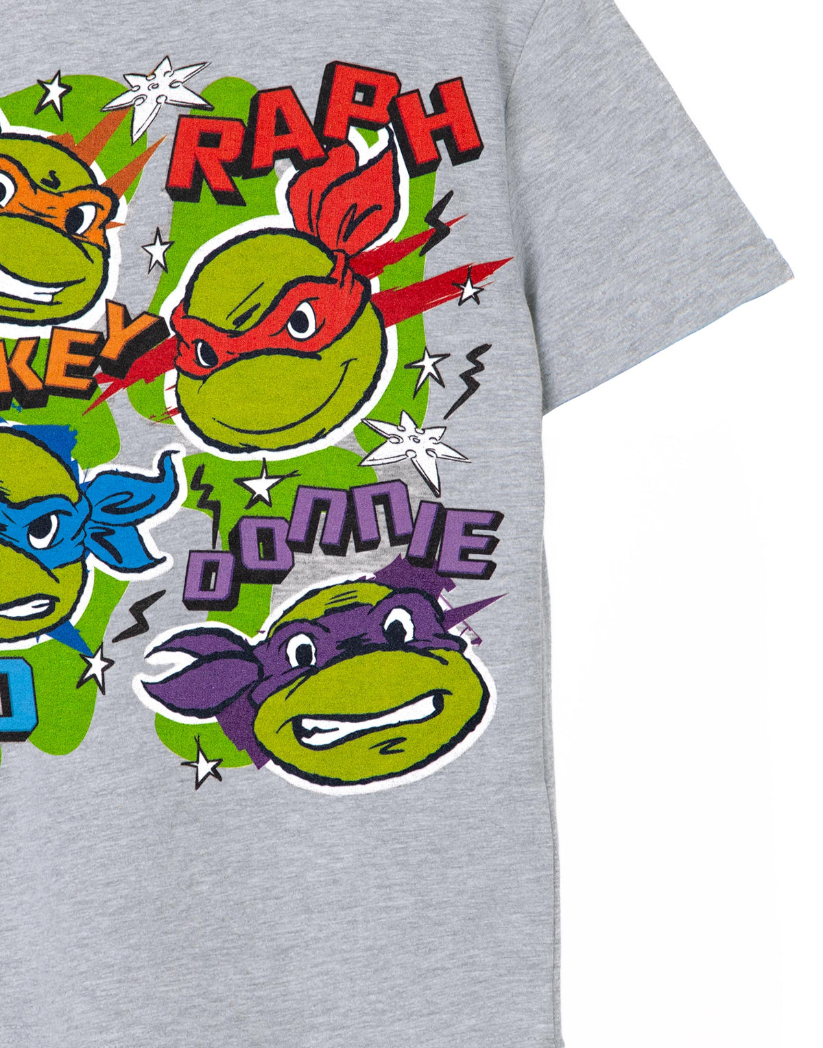 Teenage Mutant Ninja Turtles Short Sleeved T-Shirt | Unisex Kids Grey Marl | Off