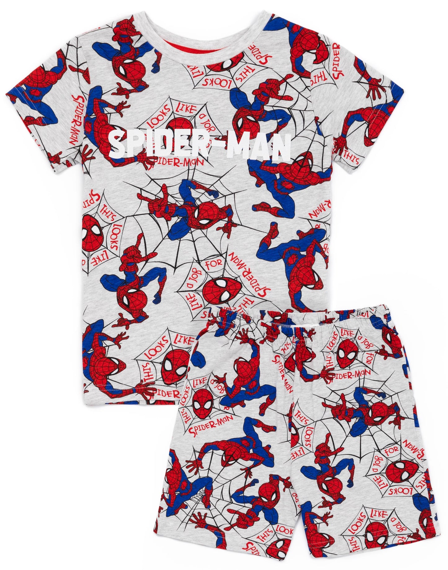 Marvel Short Sleeve Short Leg Pyjama Set | Boys Grey | Official Merch