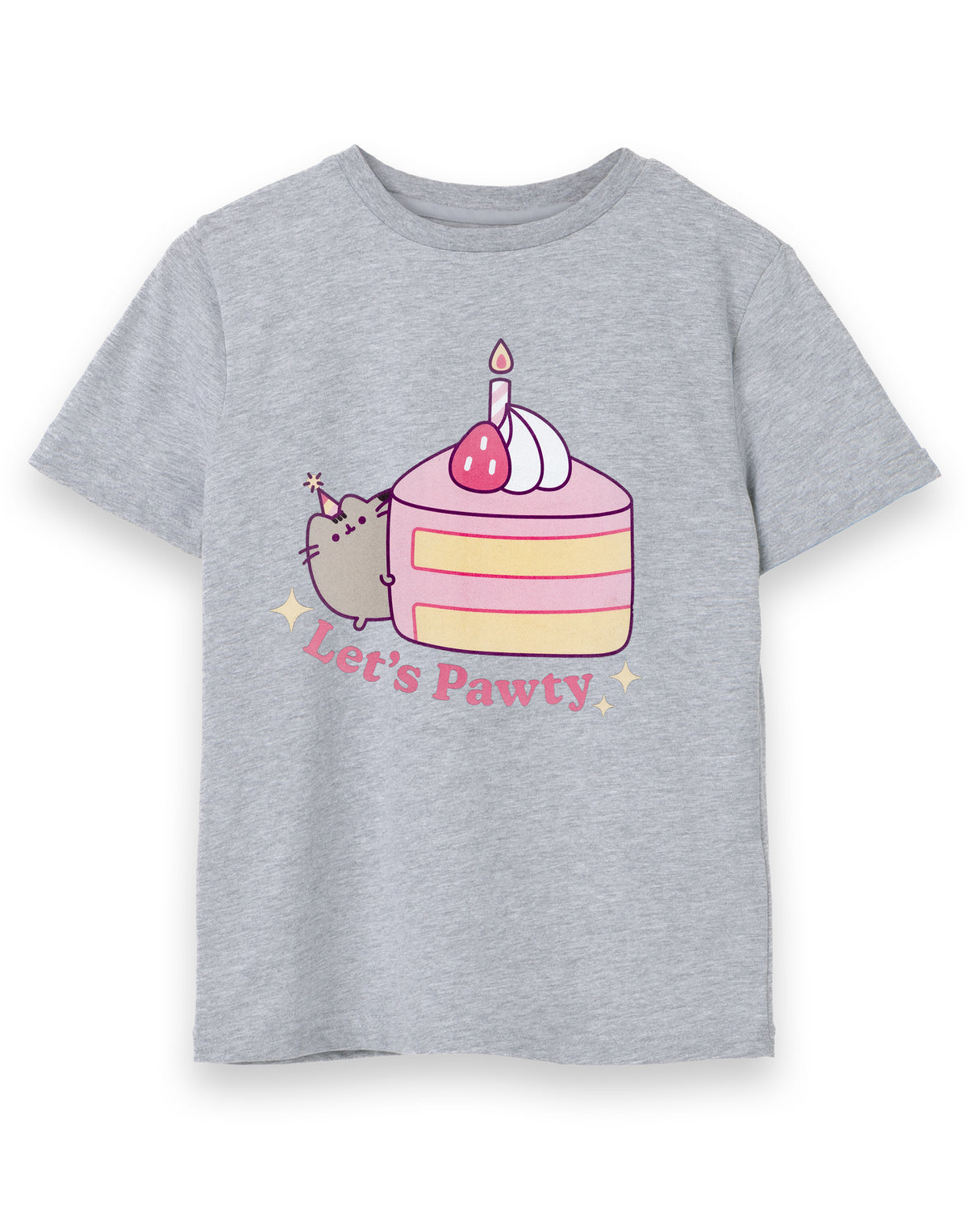 Pusheen Short Sleeved T-Shirt | Girls Grey Marl | Official Merch