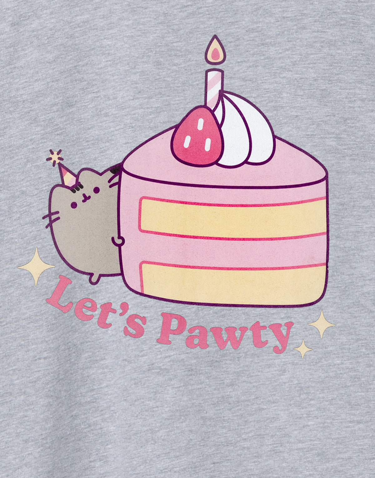 Pusheen Short Sleeved T-Shirt | Girls Grey Marl | Official Merch