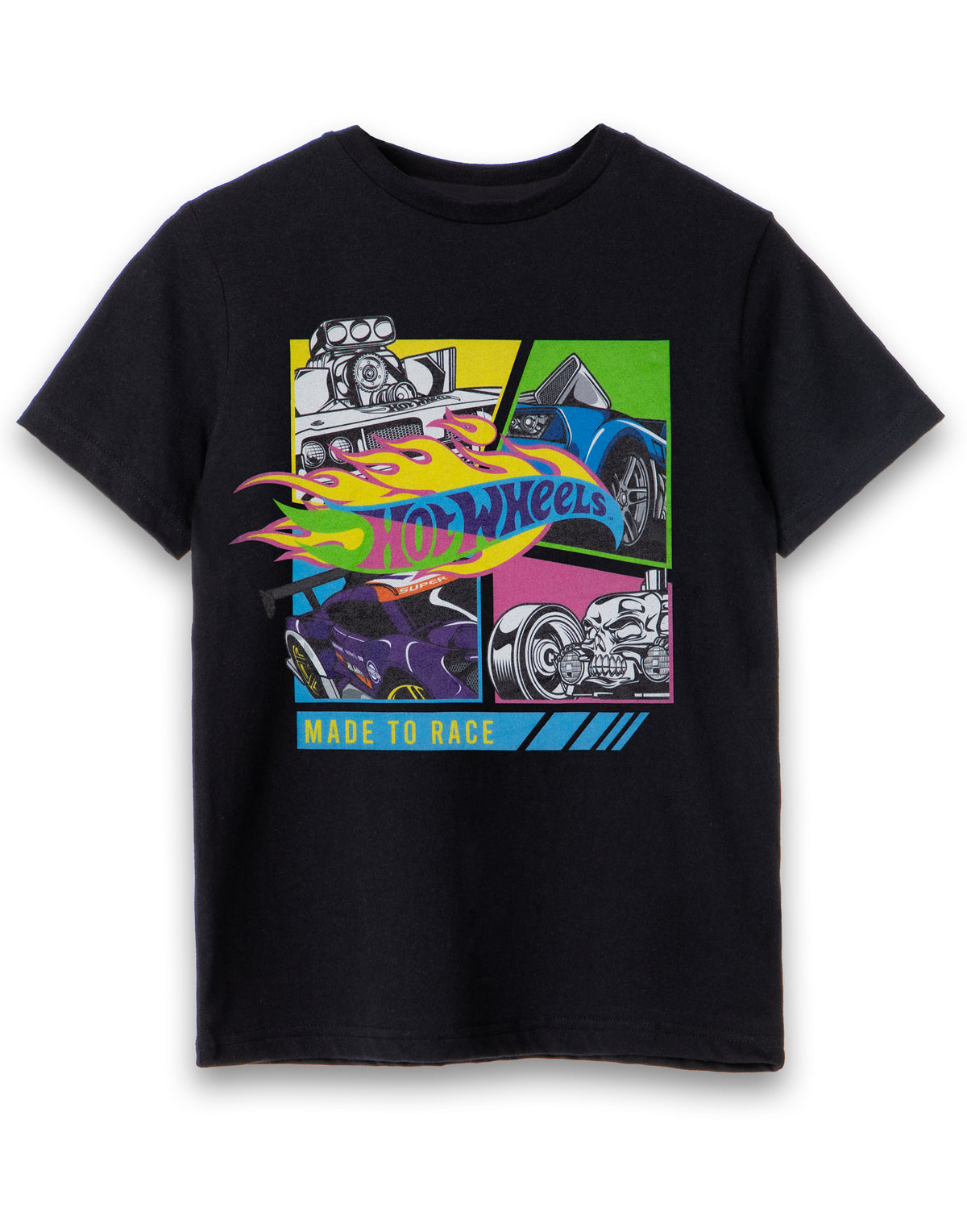 Hot Wheels Short Sleeved T-Shirt | Boys Black | Official Merch