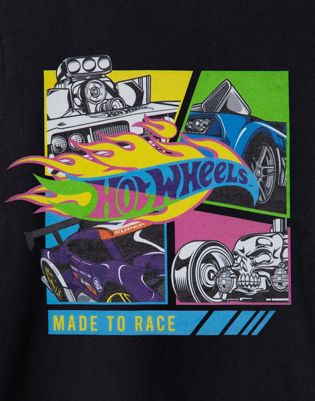 Hot Wheels Short Sleeved T-Shirt | Boys Black | Official Merch