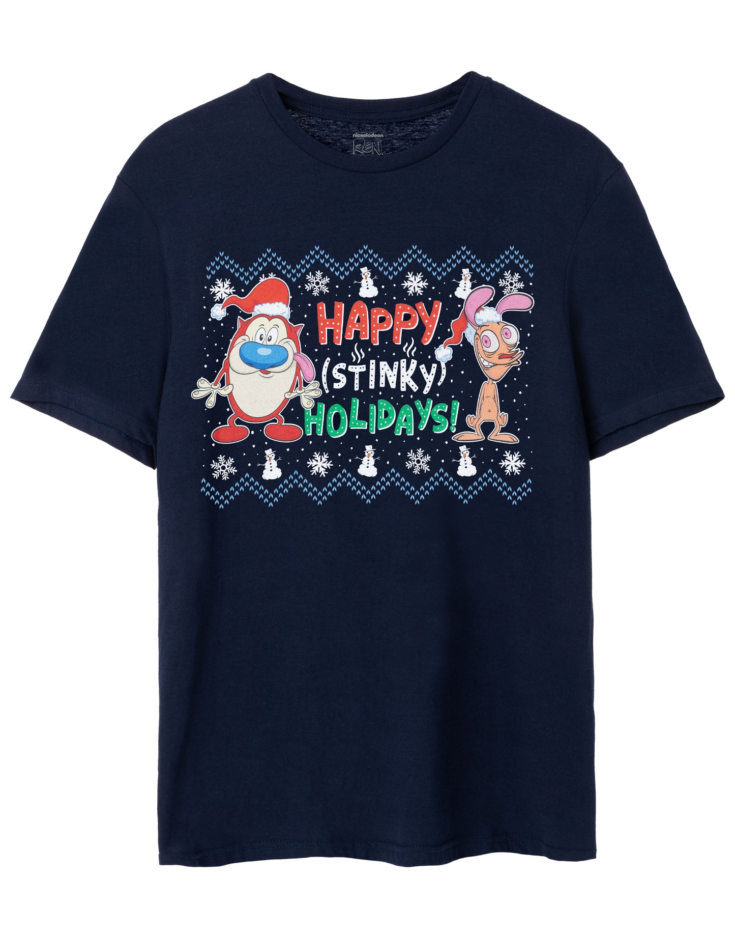 Ren & Stimpy Short Sleeved T-Shirt | Mens Navy | Official Merch