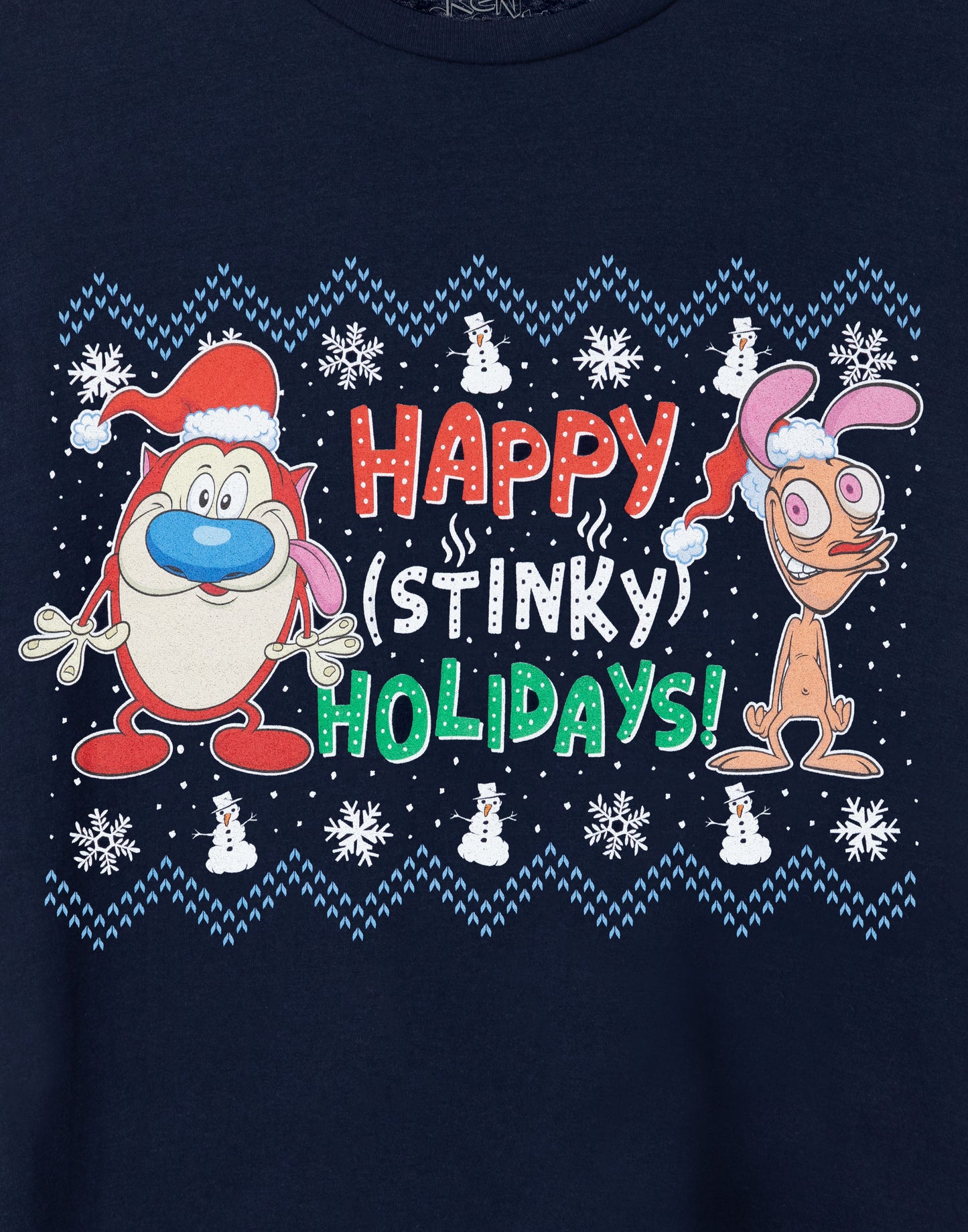 Ren & Stimpy Short Sleeved T-Shirt | Mens Navy | Official Merch
