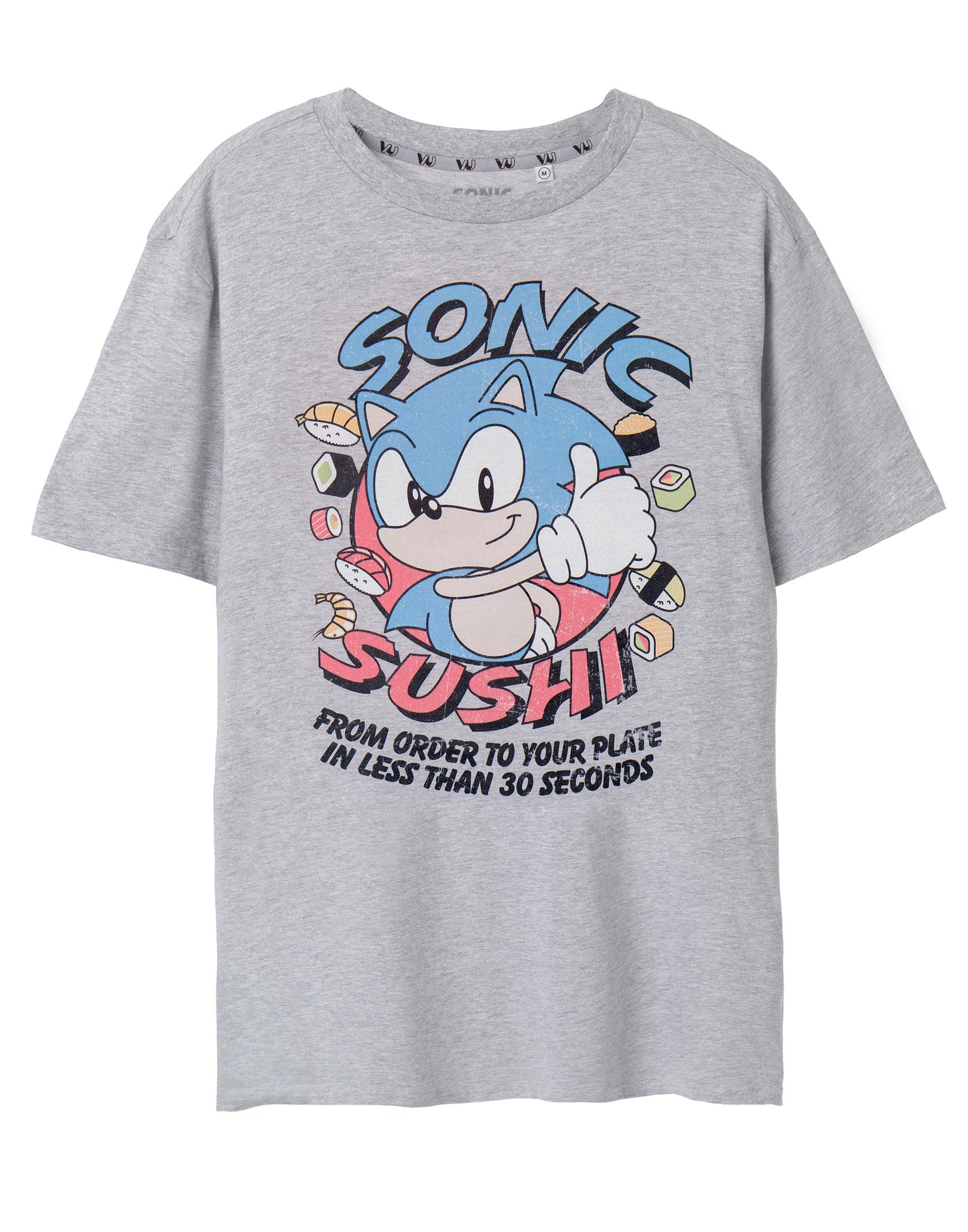 Sonic the Hedgehog Short Sleeved T-Shirt | Mens Grey Marl | Official Merch
