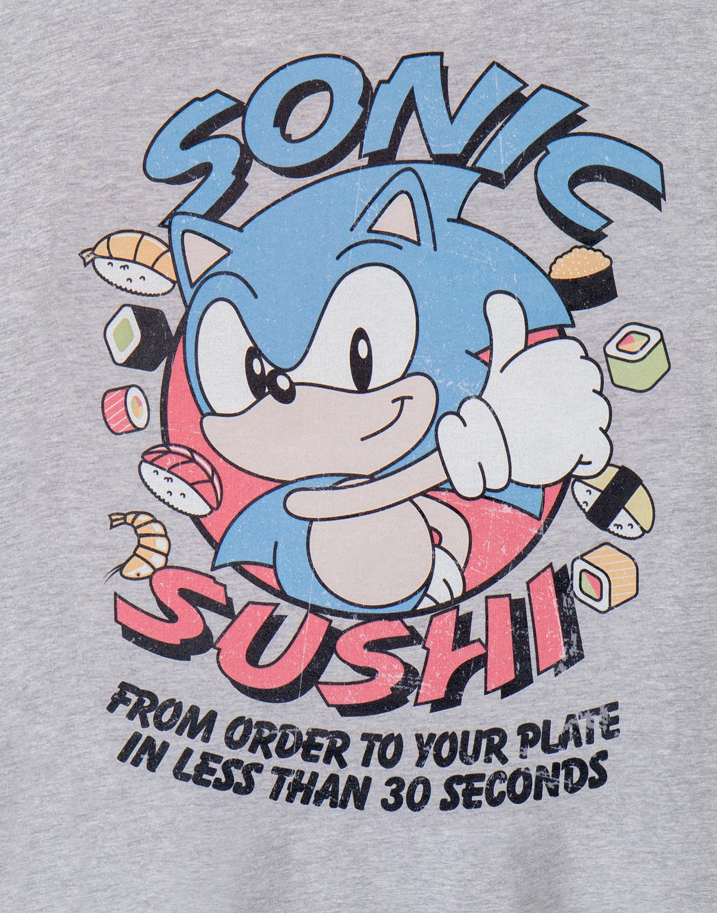 Sonic the Hedgehog Short Sleeved T-Shirt | Mens Grey Marl | Official Merch